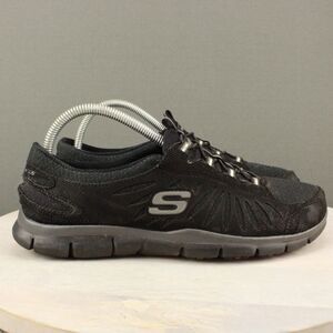 Skechers Flex Appeal Sneakers Womens 8.5 Black Gray Memory Foam Walking Shoes